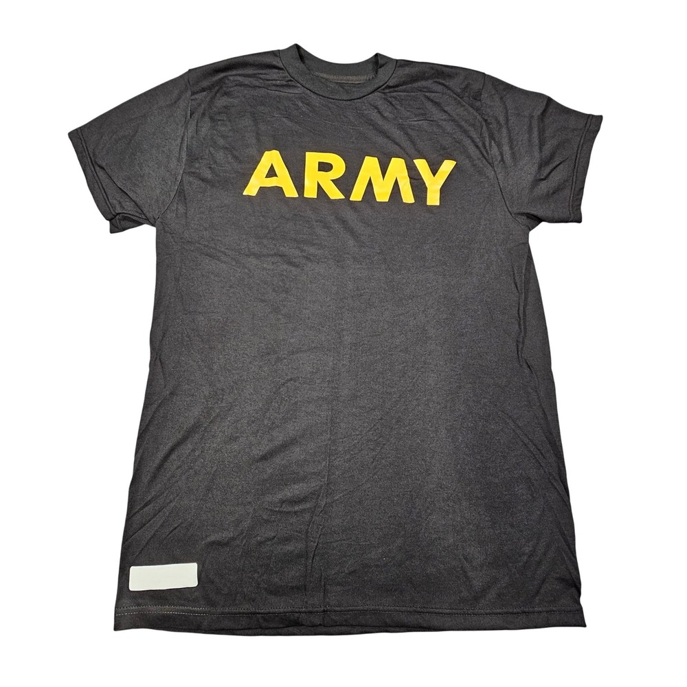 New US Army APFU PT Shirt Physical Fitness Uniform T-Shirt Black Medium NWT